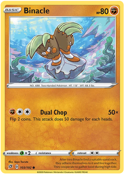 Binacle #103/192 common kaart uit de Pokémon Rebel Clash set
