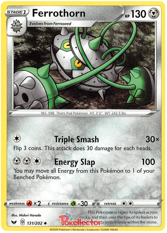 Ferrothorn 131/202 Uncommon Pokémon kaart uit de Sword & Shield Base Set