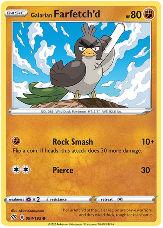 Galarian Farfetch'd 094/192 common kaart uit Pokémon Rebel Clash set