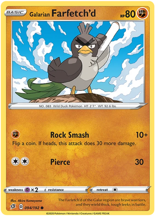 Galarian Farfetch'd 094/192 common kaart uit Pokémon Rebel Clash set