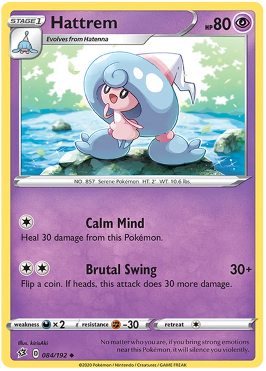 Hattrem #084/192 Uncommon Pokémon kaart uit de Rebel Clash set
