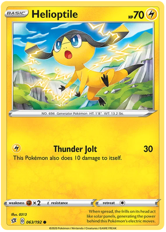 Pokémon TCG Helioptile #063 common kaart uit de Rebel Clash set