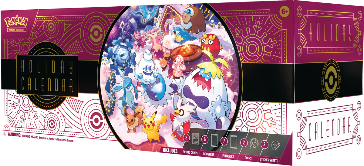 Pokémon TCG Holiday Calendar 2025 gevuld met boosterpacks en exclusieve folie kaarten