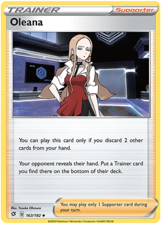 Oleana Trainer Supporter kaart #163/192 uit Pokémon Rebel Clash