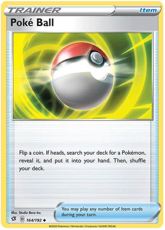 Pokémon TCG Poké Ball trainerkaart #164/192 uit Rebel Clash, common item kaart