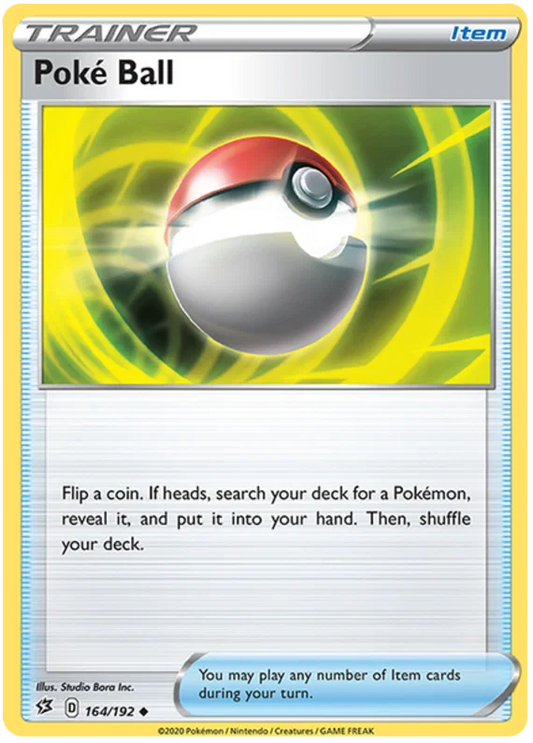 Pokémon TCG Poké Ball trainerkaart #164/192 uit Rebel Clash, common item kaart