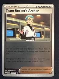Team Rocket's Archer reverse holo Pokémon kaart nummer 201 uit Ascended Heroes