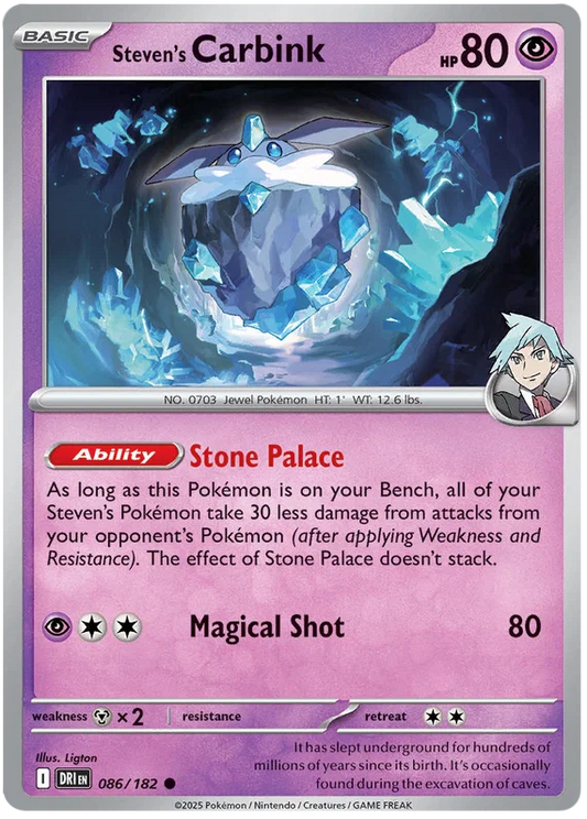 Team Rocket's Carbink common kaart #086 uit de Pokémon Destined Rivals set