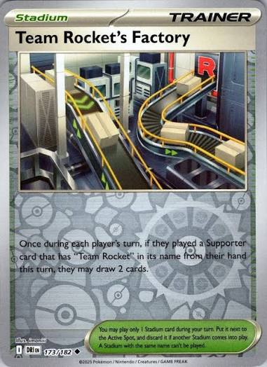 Team Rocket's Factory reverse holo Pokemon kaart nummer 173 uit Destined Rivals