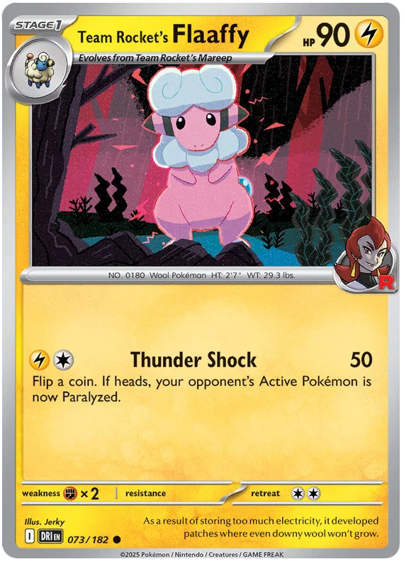Team Rocket's Flaaffy common #073 Pokemon kaart uit Destined Rivals