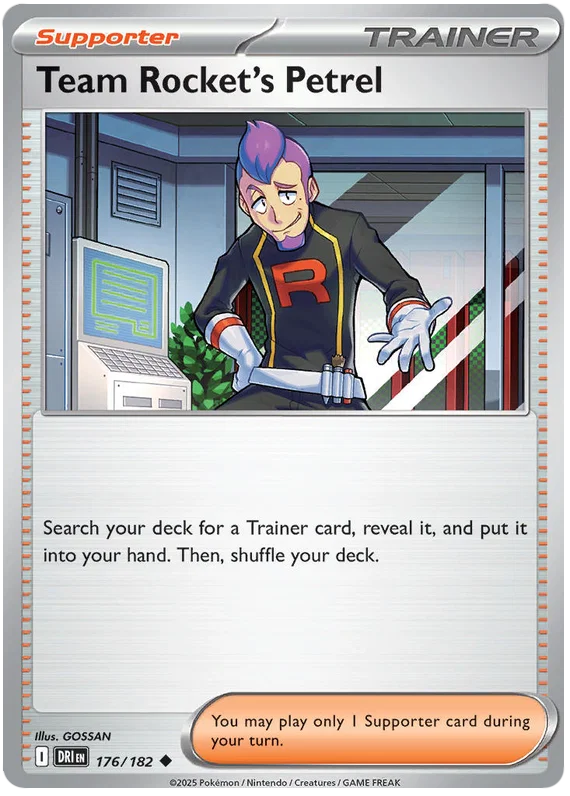 Pokémon Team Rocket's Petrel #176 common kaart uit de Destined Rivals set