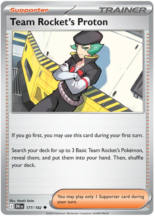 Team Rocket's Proton common kaart #177 uit Pokémon Destined Rivals
