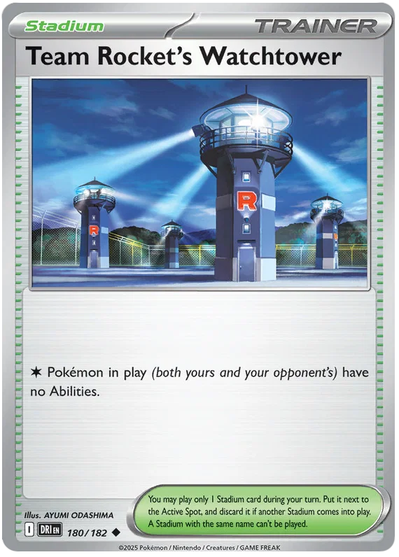 Team Rocket's Watchtower #180 common kaart uit Pokémon Destined Rivals
