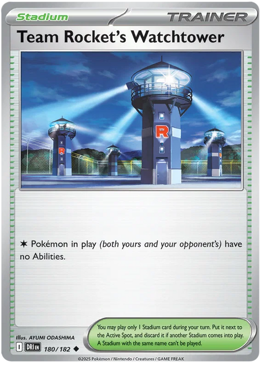 Team Rocket's Watchtower #180 common kaart uit Pokémon Destined Rivals