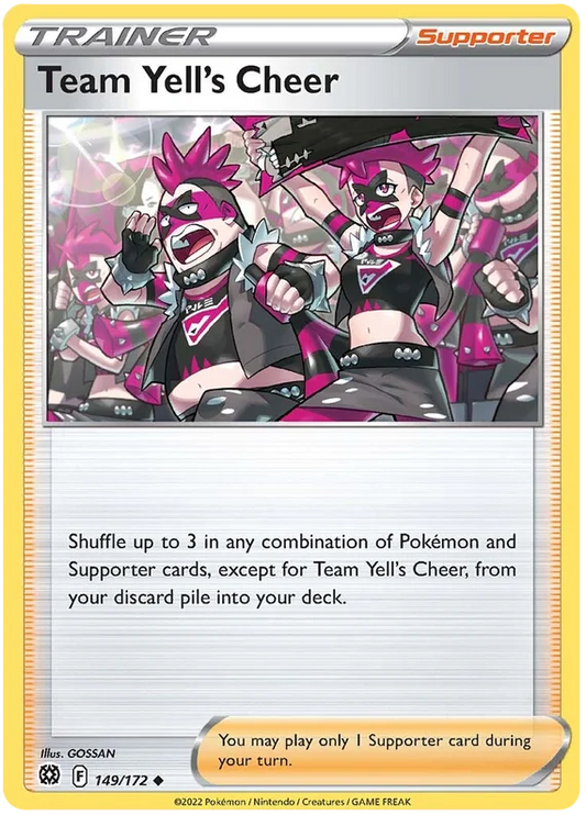 Team Yell's Cheer 149/172 common Supporter kaart uit Pokémon Brilliant Stars