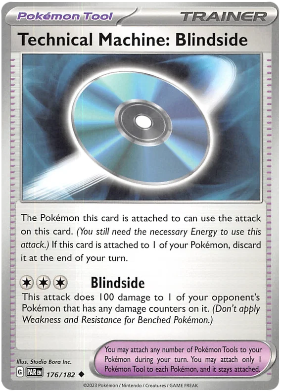 Technical Machine Blindside common trainerkaart #176 uit de Pokémon Paradox Rift set