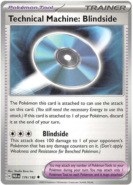 Technical Machine Blindside common trainerkaart #176 uit de Pokémon Paradox Rift set