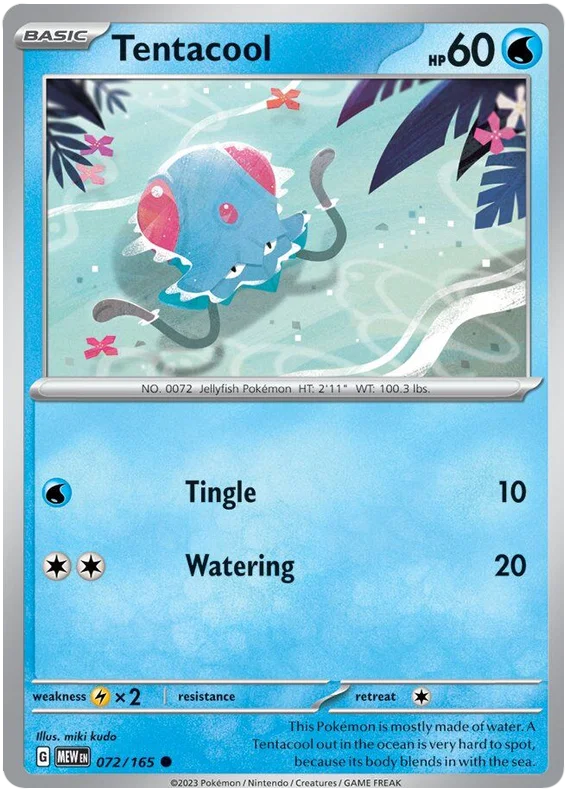Tentacool #072 common kaart uit de Pokémon 151 set