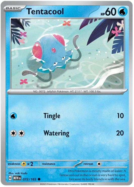 Tentacool #072 common kaart uit de Pokémon 151 set