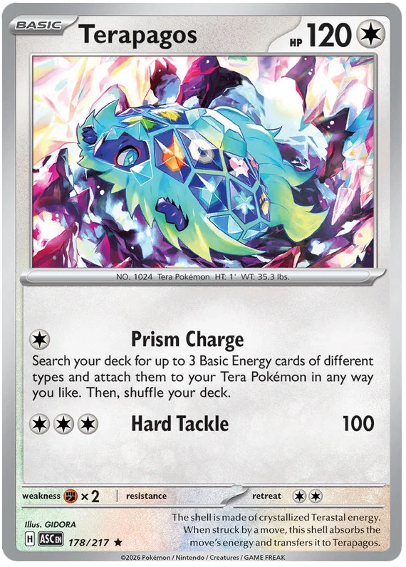 Pokemon Terapagos Holo kaart #178 uit de set Ascended Heroes
