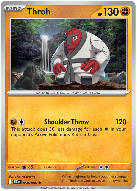 Throh common kaart #050 uit de Pokémon Black Bolt set
