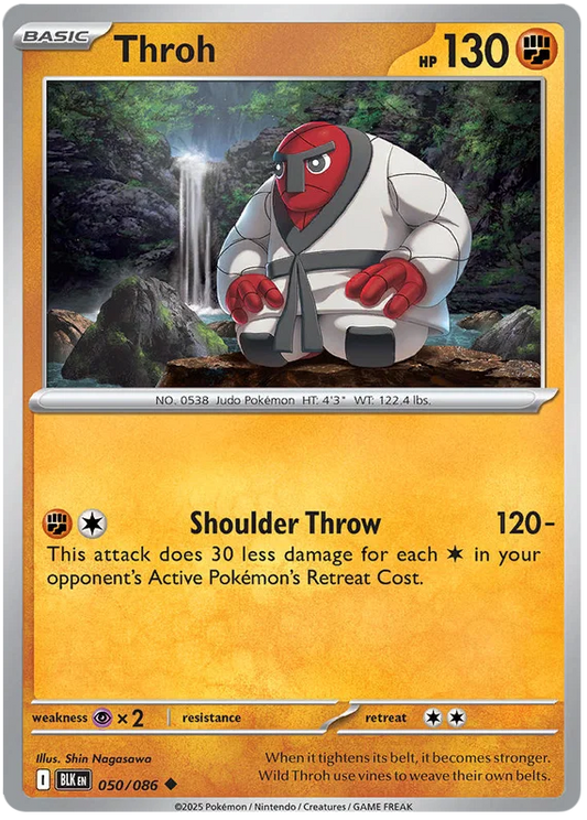 Throh common kaart #050 uit de Pokémon Black Bolt set