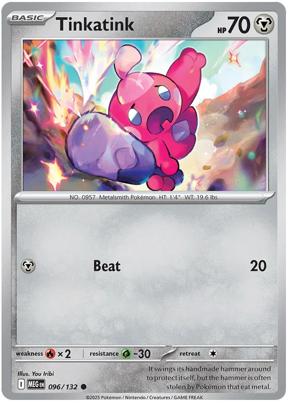 Pokémon Tinkatink #096 common kaart uit de Mega Evolution set