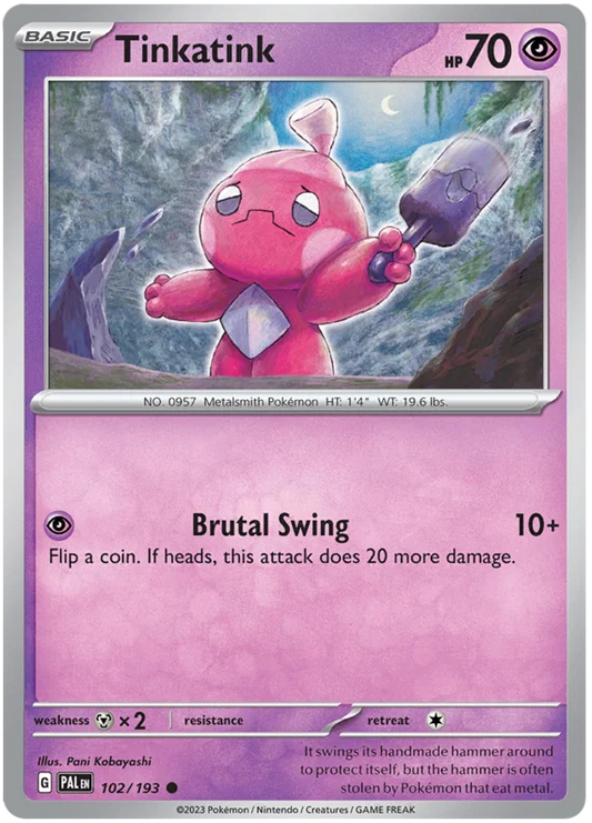 Pokémon Tinkatink #102 common kaart uit de Paldea Evolved set