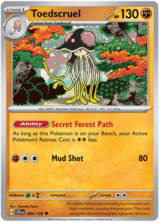 Pokémon Toedscruel #089 common kaart uit de Journey Together set