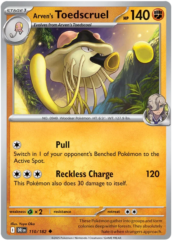 Toedscruel #110 common Pokémon kaart uit de Destined Rivals set