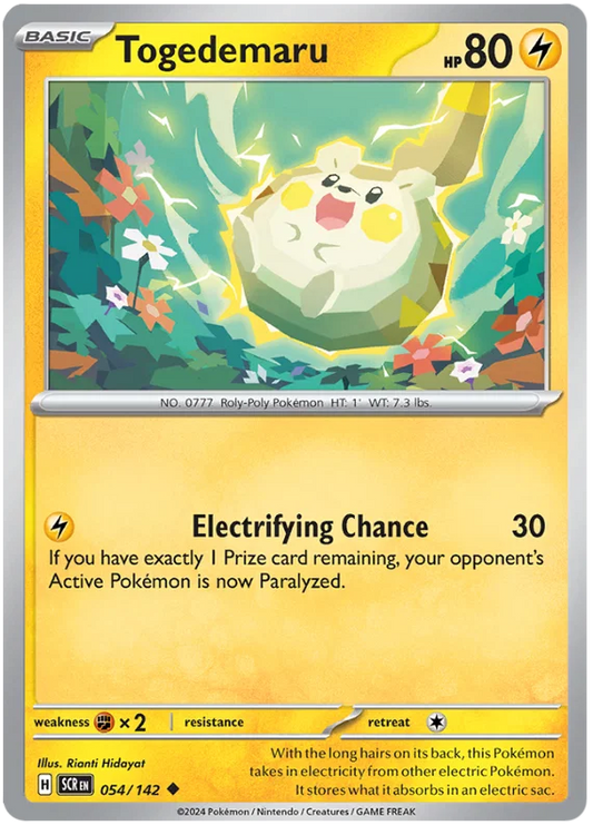 Togedemaru #054 common Pokémon kaart uit de Stellar Crown set