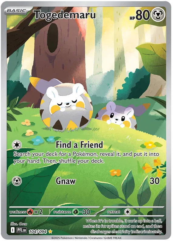 Togedemaru Illustration Rare kaart #104 uit Phantasmal Flames Pokémon set