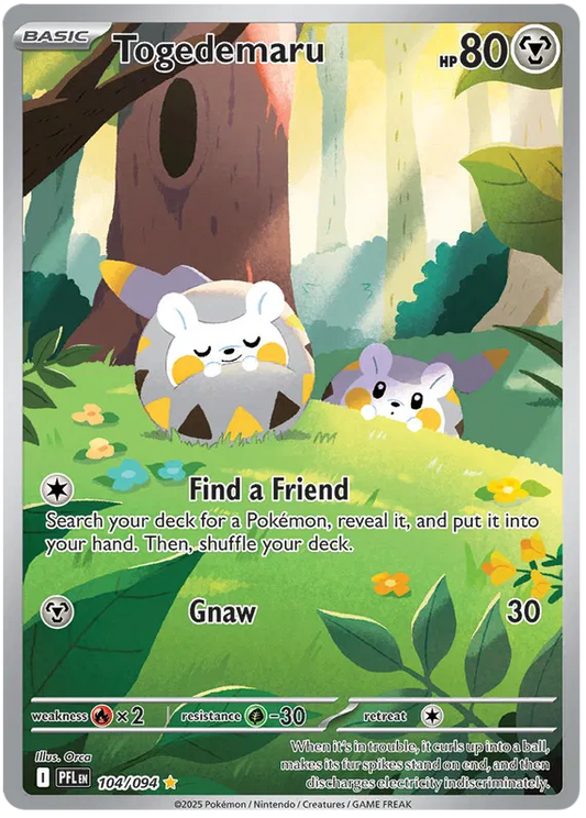 Togedemaru Illustration Rare kaart #104 uit Phantasmal Flames Pokémon set