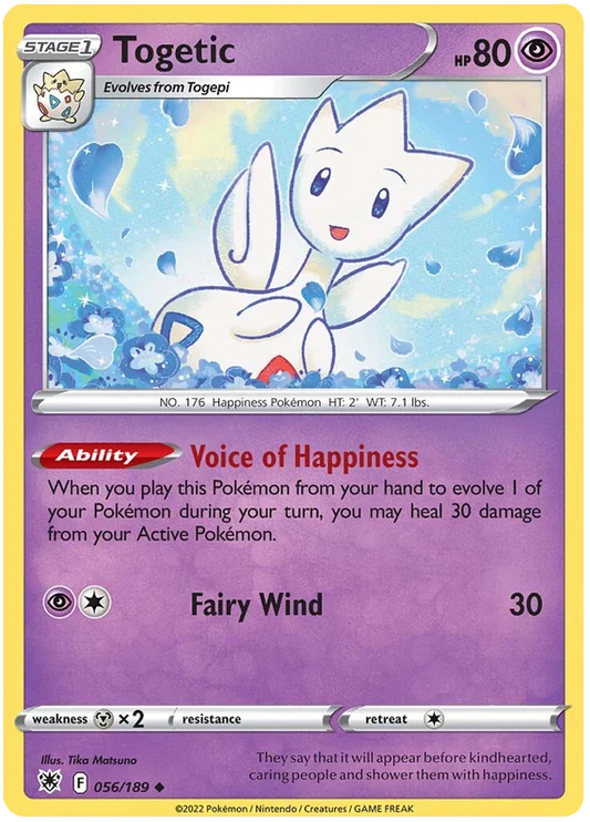 Togetic common kaart nummer 056/189 uit de Pokémon Astral Radiance set