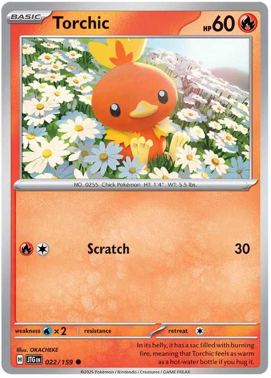 Pokémon Torchic #022 common kaart uit Journey Together set