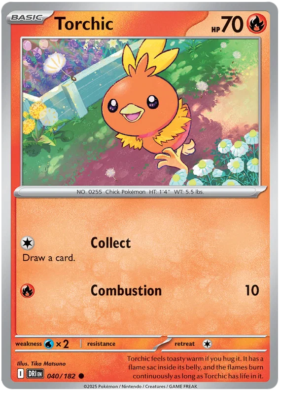 Pokémon Torchic #040 common kaart uit de Destined Rivals set
