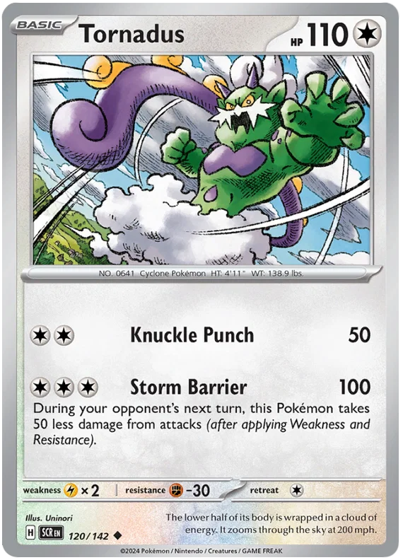 Tornadus common kaart #120 uit de Pokémon Stellar Crown set