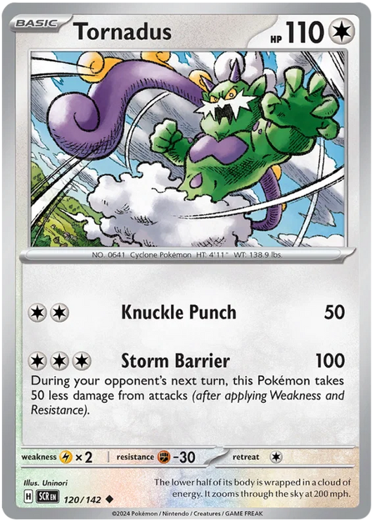 Tornadus common kaart #120 uit de Pokémon Stellar Crown set