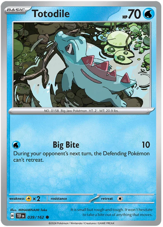 Totodile common Pokémon kaart nummer 039 uit de Temporal Forces set