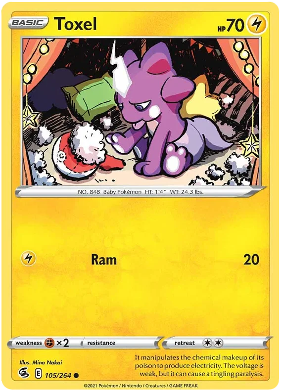 Toxel common kaart 105/264 uit de Pokémon Fusion Strike set