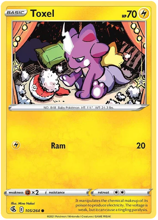Toxel common kaart 105/264 uit de Pokémon Fusion Strike set