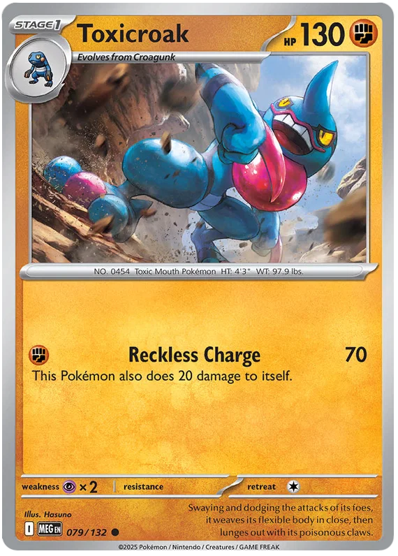 Pokémon Toxicroak #079 common kaart uit de Mega Evolution set