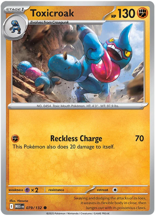 Pokémon Toxicroak #079 common kaart uit de Mega Evolution set