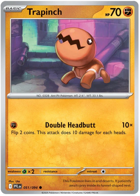 Trapinch #051 common Pokémon kaart uit de Phantasmal Flames set