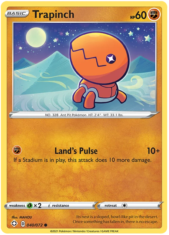 Trapinch common kaart 040/072 uit de Pokémon Shining Fates set