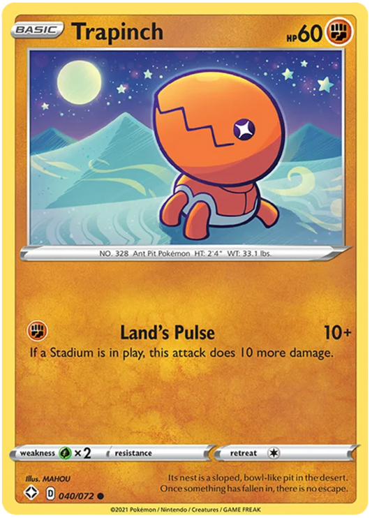 Trapinch common kaart 040/072 uit de Pokémon Shining Fates set