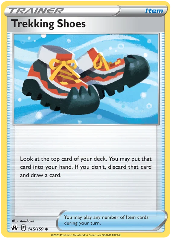 Pokémon Trekking Shoes #145 common trainerkaart uit de Crown Zenith set
