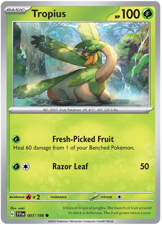Tropius #007 common kaart uit de Scarlet & Violet base set van Pokémon