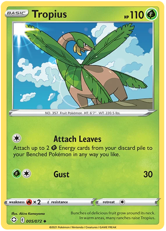 Tropius common kaart #005/072 uit de Pokémon Shining Fates set