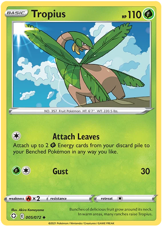 Tropius common kaart #005/072 uit de Pokémon Shining Fates set
